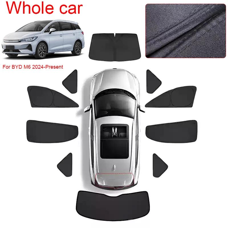 Car Black Windows Privacy Sunshade For BYD M6 2025-2026 Auto Anti-UV Heat Insulation Protect Cover Interior Accessories
