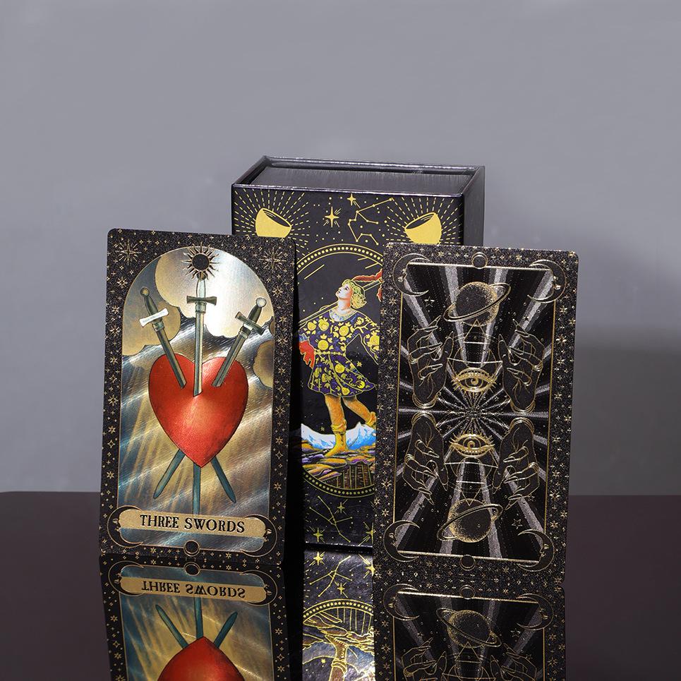 Genuine Weite Gold Foil PET Tarot Deck - Full Set Printed Tarot Board Game Cards