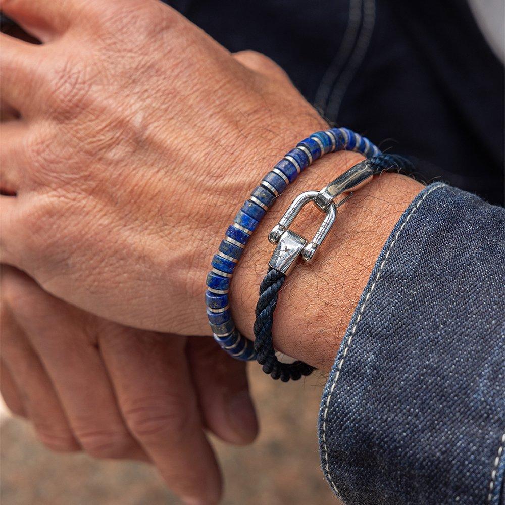 Pig & Hen Lobster Larry Bracelet - Navy X Silver