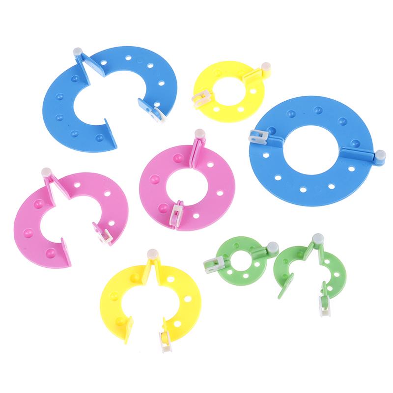 8Pcs 4 Sizes Fluff Ball Weaver Pompom Maker Knitting Loom Kit