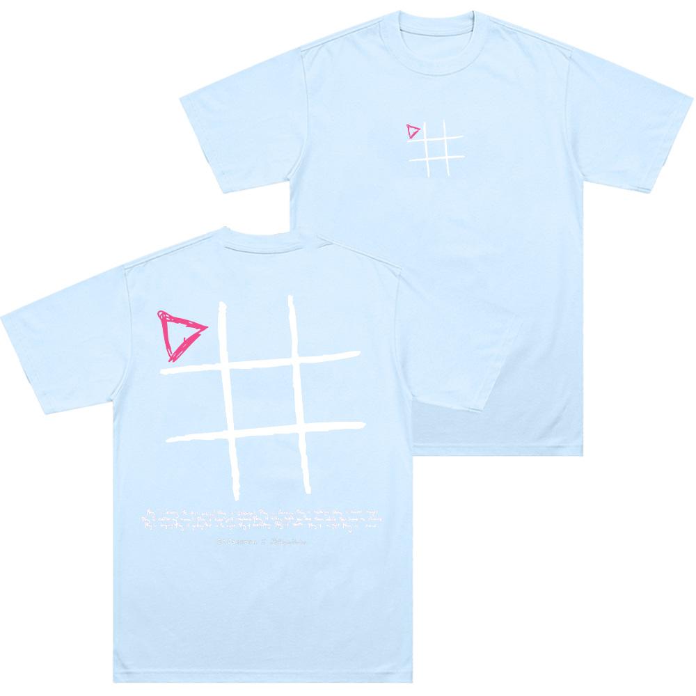 Ed Sheeran Play X KidSuper Tick Tack Toe T-Shirt Men Fashion Retro Short Sleeve T Shirt Unisex Breathable Casual Cotton Tees Top