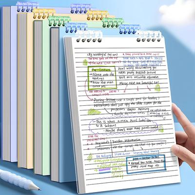 Blue Binder Notebook, Metal Wire Bound with Smooth Writing Paper, for School College Office Notes, Refillable & Durable