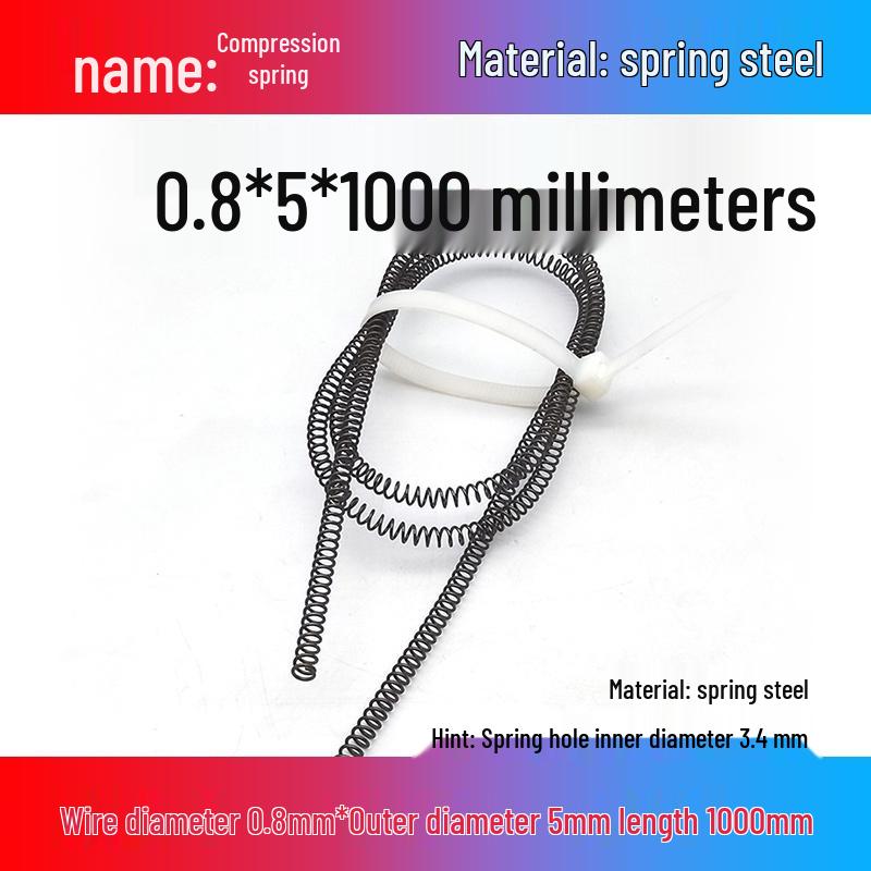 Spring Wire: 1m Long, Soft Pressure, Manganese Steel, 0.3-4.5mm Diameter, Yellow Compression Return.