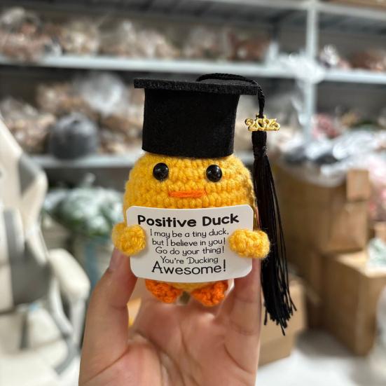 2025 Graduation Crochet Doll Handmade Pickle Vegetables with Graduation Cap Positive Crocheted Animals Keepsake Grad Gifts for Him Her