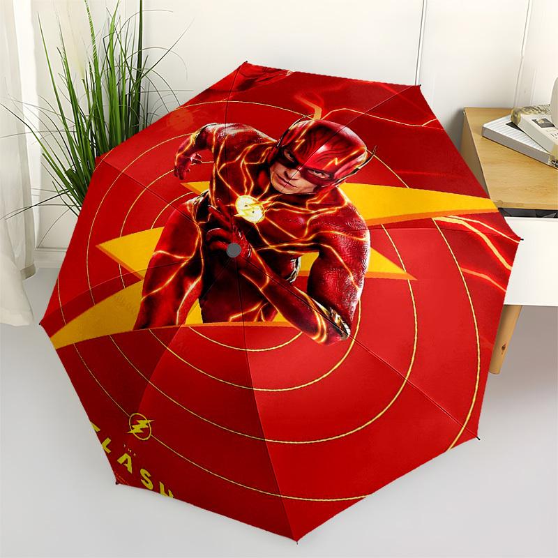 

1pc The Flash Running Red Lightning Umbrella with Plastic Handle,Cartoon Pattern,Suitable for All Seasons Multi-functional Umbrella379