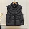 Autumn and winter new black high-end small warm cotton clothes short stand-up neck cotton-padded clothes jacket vest women