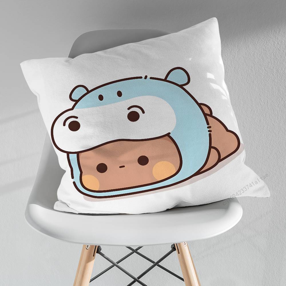 Cute BBubu DDudu Funny Pillowcase for Sofa Room Office Decor Printing  Merchandise AllMatch Cushion Cover