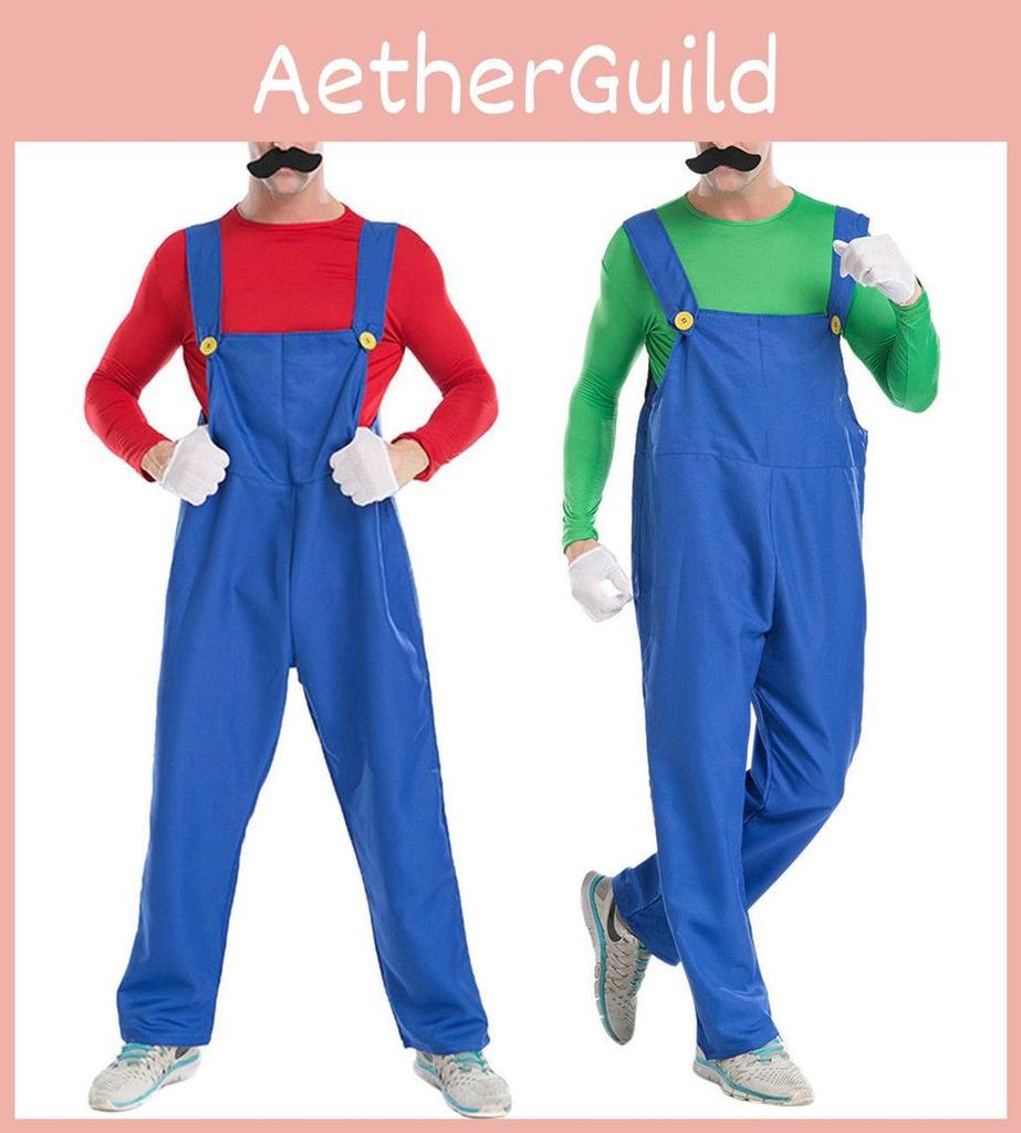Super Mario Bros Luigi Costume For Kids And Adults Breathable Full Body Cosplay Dress With Exquisite Workmanship