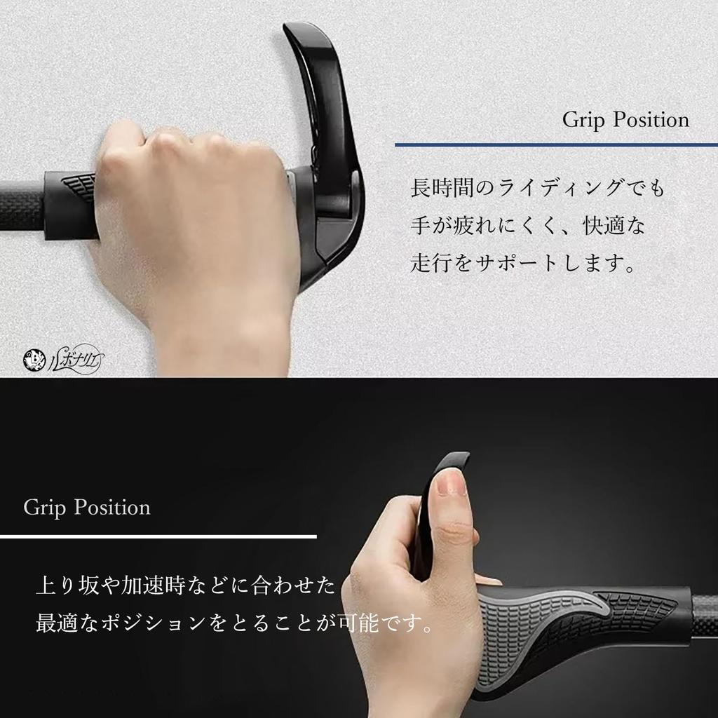 Rubonarie Ergonomic Bicycle Handlebar Grips, 22.2mm, for Cross Bikes (White)