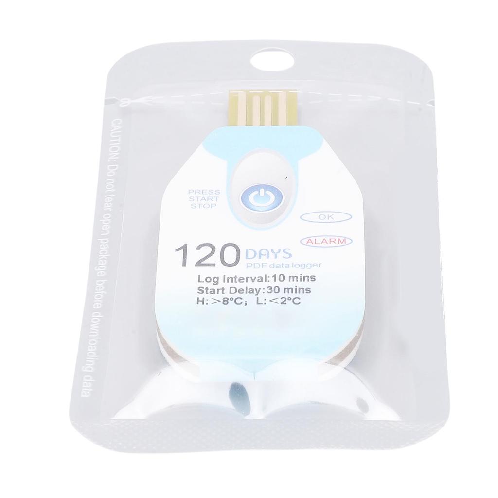 Single Use Temperature Data Logger, PDF Temperature Report Generator, 120 Days Monitoring Recorder with Plug and Play for Pharmaceutical Cold Chain T