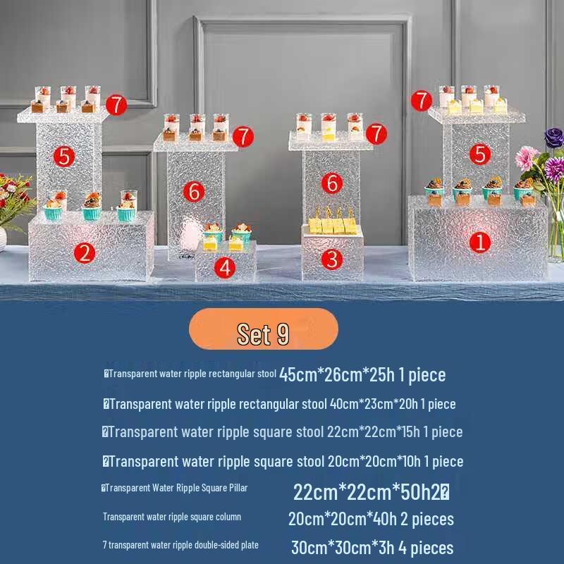 Acrylic Water Ripple Dessert Display Stand