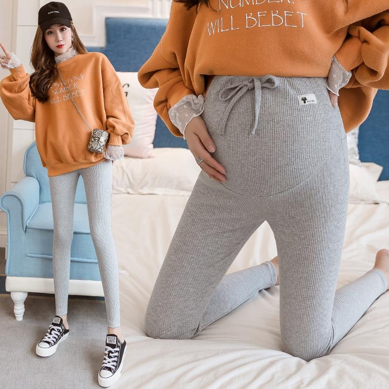 11 #maternity Leggings Spring and Autumn Pants Belly Support Pants Striped Leggings Maternity Wear Nine-point Pants