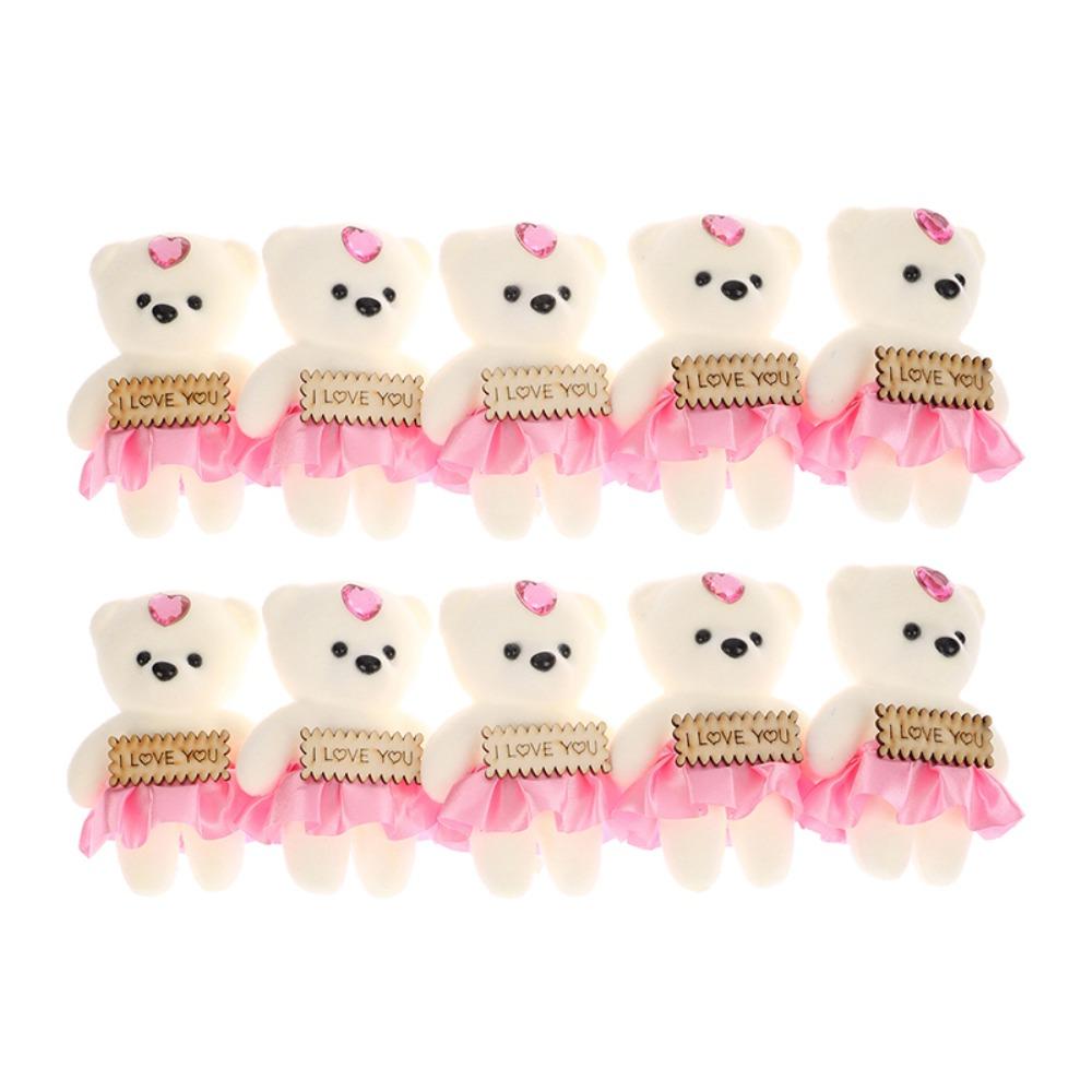 10pcs/set Plush Animal Mini Bear Flower Bouquet Foam Bear Cartoon Bouquet Doll  Girl Birthday Gift