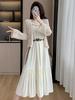 Lace-Up Backless Salt-Based Design Long Dress - Sweet Two-Piece Set for Women