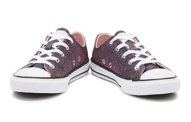 Converse Chuck Taylor All Star Abrasion Resistant Breathable Low top Kids Canvas Shoes Purple Pink Teenagers 665102C