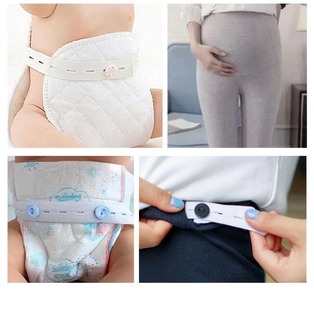 Black White Button Hole Elastic Belt Adjustable Hole Flat Band Elastic Stretch Belt DIY 1.5/2/2.5/3cm Width