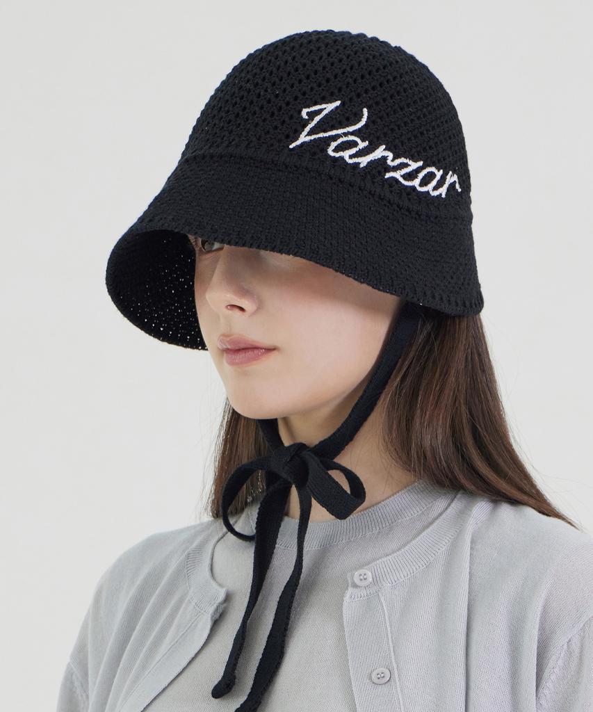 Bajal New Wave Bazal Punched Knit Bonnet Hat Black
