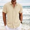 Men's Shirts Short Sleeve Button Up Shirt Casual Summer Loose Fit Home Style Shirts