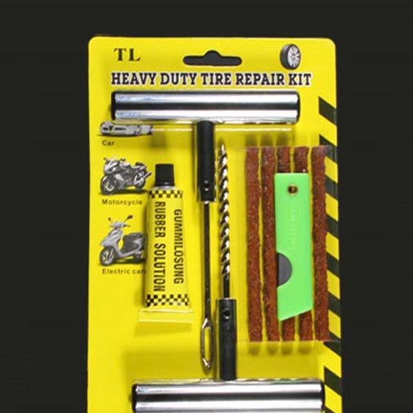 Quick Fix Car & Electric Tire Repair Kit: Metal Tools & Rubber Strips