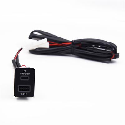 18W Car Charger Type-C+QC3.0 Fast Charging For Toyota Corolla Yaris RAV4