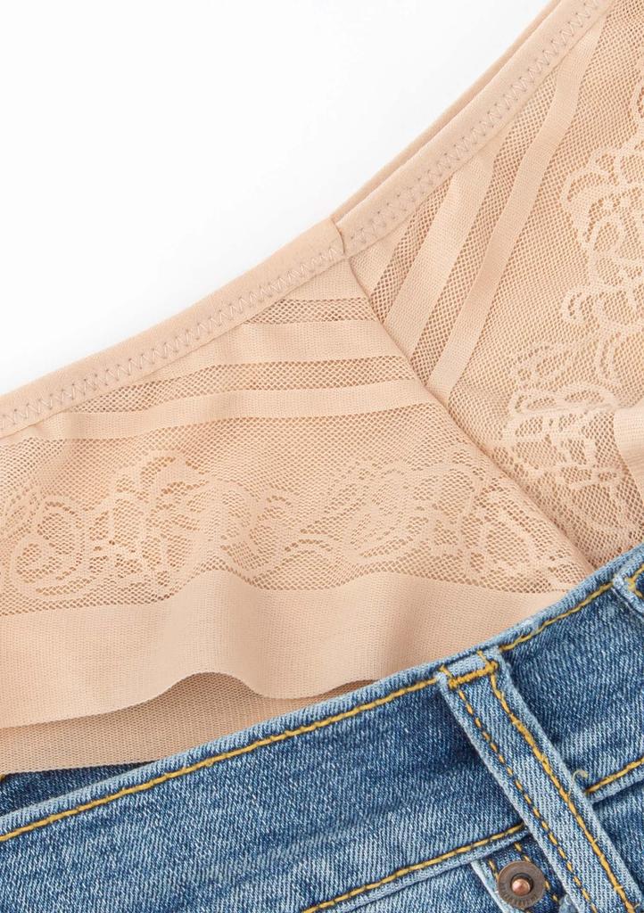 Seamless Brazilian Briefs Made of Tulle 2507 Flower Sielei Beige