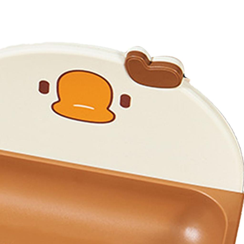 Wall Mounted Soap Dish Plastic Cartoon Drainable Soap Box Holder for Bathroom Kitchen