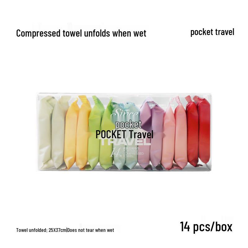 Portable Pure Cotton Compressed Travel Towel - Thickened Disposable Face and Bath Towel 25x37cm