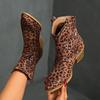 Size New Short Western Cowboy Boots Women's Suede Thick Heel Pointed V-mouth Thin British Retro Short Boots Women