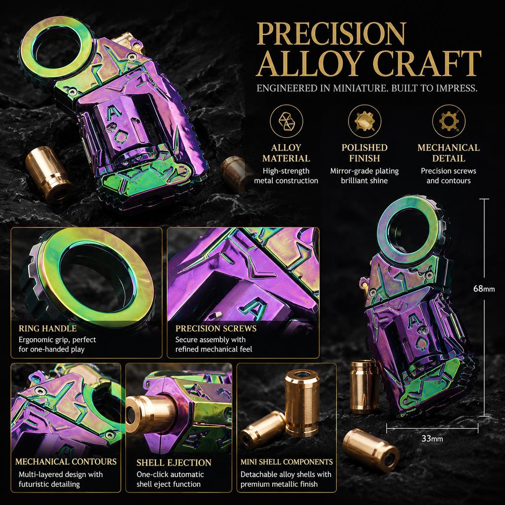Κράμα Μίνι Πιστόλι Εκτόξευσης Καλύκων Fidget Toy Μηχανικό Hand Spinner Ανακούφιση Άγχους Πολλαπλές Λειτουργίες Παιχνίδι Χριστουγεννιάτικο Δώρο Αγόρια