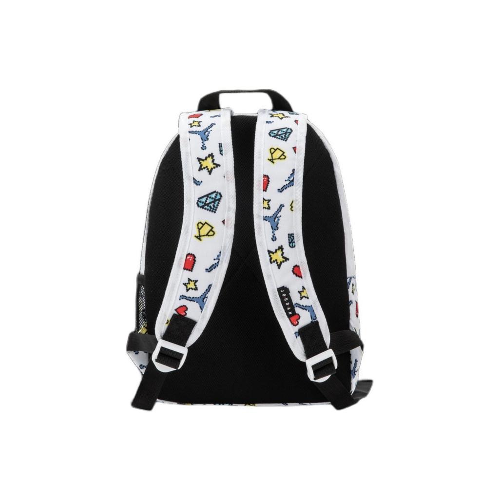 Jordan Custom Bag  Letter Print Fashion Cute Star Diamond Polyester Backpack Unisex Backpack White DZ3755-100(TEAM378-ZIMU-X1)