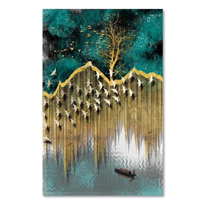 Chinese Style Plum Blossom Painting Decoration Poster Red Crowned Crane Giraffe Light Luxury Poster For Corridor Home Decor
