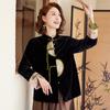 Pasite New Chinese Style Velvet Tang Suit Jacket for Mothers