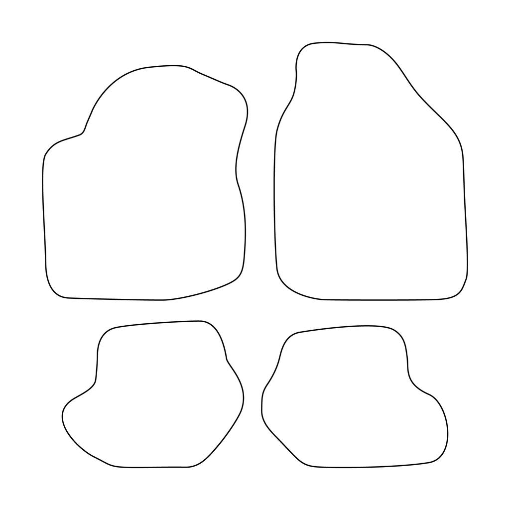 [BLM]FO017 Red - Set of Velour Floor Mats To Fit Ford Fiesta IV MK5 1999-2002 - Red Trim