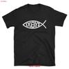 Ichthys oder Ichtus Ixoye Christlicher Fisch T-Shirt Vintage Designer Kleidung Streetwear Leichtes Oberteil Für Den Alltag Unisex