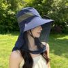 Foldable Solar Fan Hat With Net Mesh Fishing Bucket Hat Fashion Mosquito Head Net Hat  Fishing