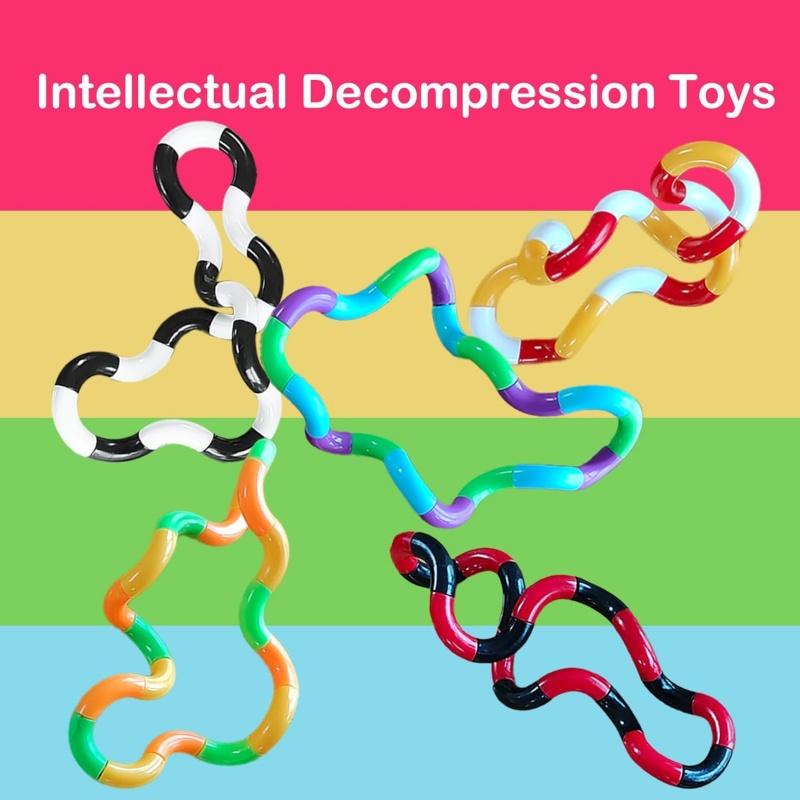 Giocattoli Fidget Silenziosi e Tortili, da Spremere, Torcere e Far Girare, Giocattolo Sensoriale Multicolore per Bambini, Giocattoli per Alleviare lo Stress e Strumenti Educativi
