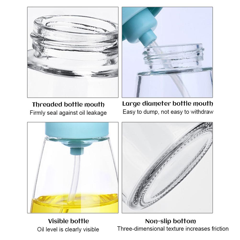 Oil Sprayer for Cooking 180ml Versatile Glass Oil Dispenser Oil Mister Oil Bottle for Baking Roasting Grilling