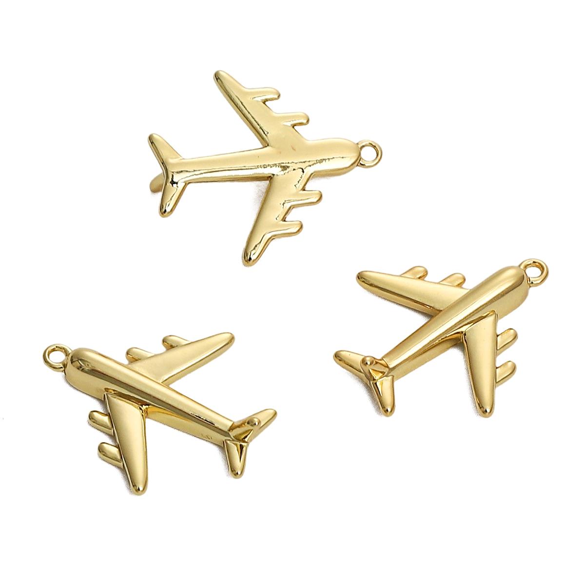 

Медная канавка складной кулон в виде самолета для изготовления ювелирных изделий своими руками, аксессуары для рукоделия 14x16mm
