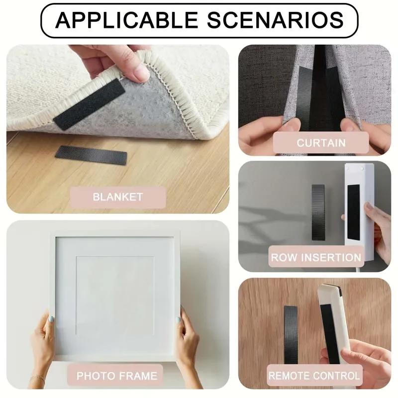 100 Stück doppelseitig Haushalt Gebrauch Klettverschluss Schwarzes Pad Fixierflicken Doppelseitige Matte Griffband Selbstklebend DIY Bekleidung