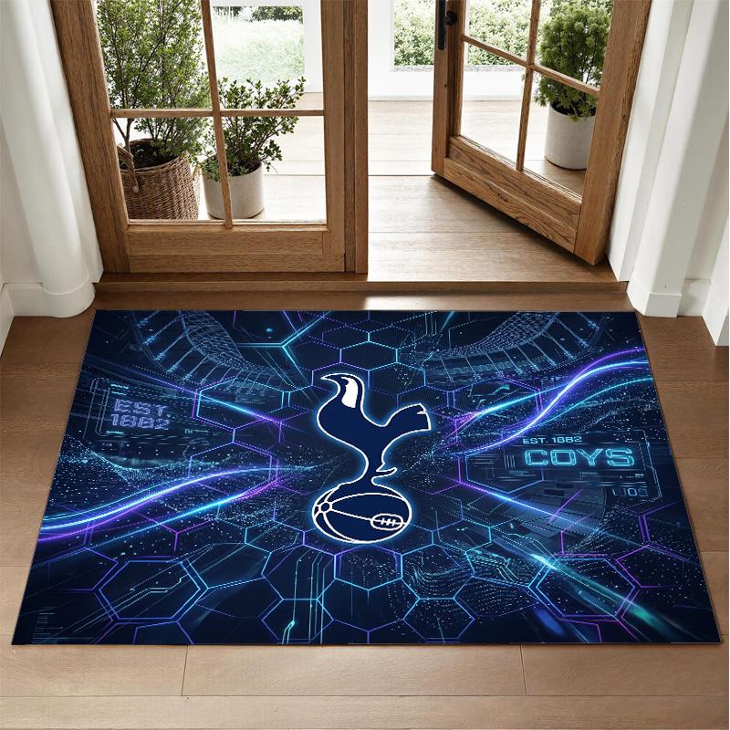 Tottenham Hotspur Design Crystal Velvet Rug Soft Decorative Mat for Bedroom Entrance