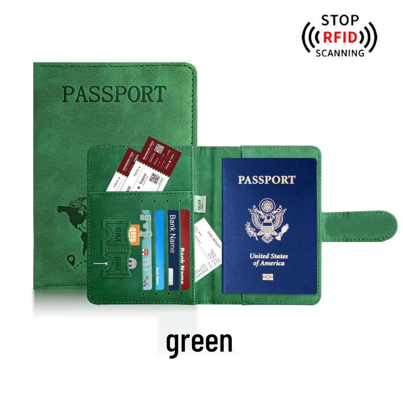 Farbwechselnder PU-Leder-Reiseausweishalter & Gepäckanhänger-Set mit RFID-Schutz