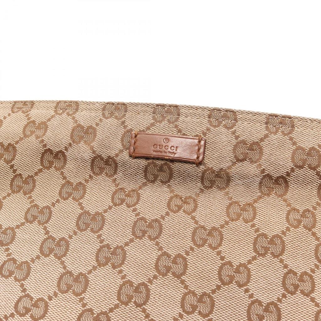 Used GUCCI GG canvas sherry line Shoulder Bag 337598 canvas leather Beige Brown Used Women