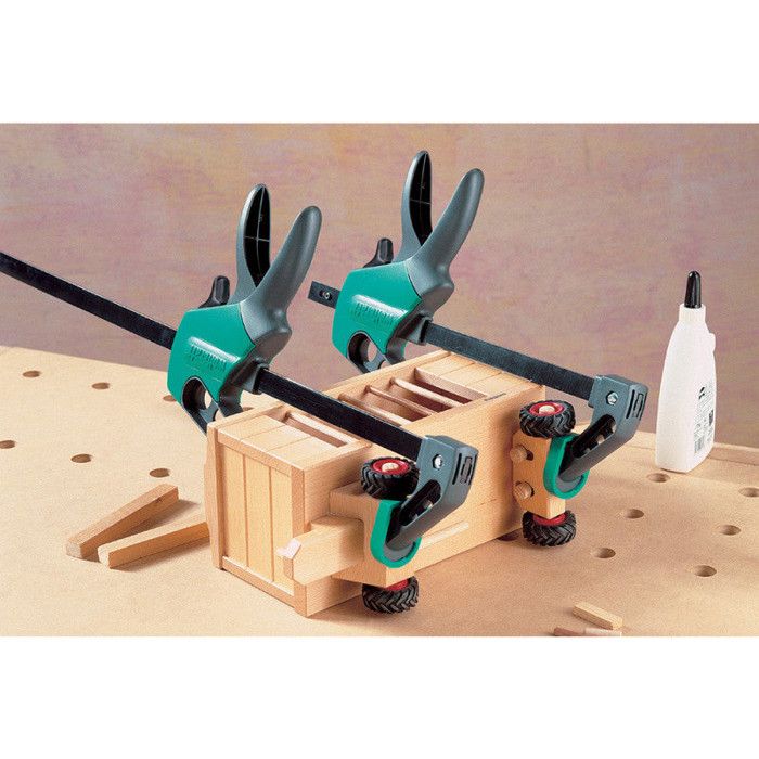 Serre-joint à une main WOLFCRAFT EHZ Easy 75-150 - Conversion en écarteur - Garantie 5 ans