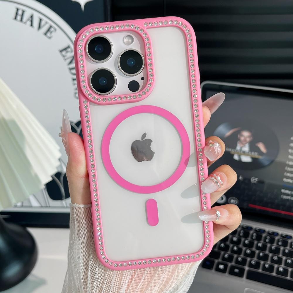 

For Magsafe Magnetic Glitter Diamond Clear Case For iPhone 11 12 13 14 15 16 Pro Max Plus Sparkling Rhinestone Shockproof Cover iPhone 11 белый
