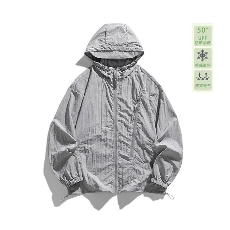 Summer couple anti-ultraviolet skin sunscreen clothing men's and women's UPF10 + light and breathable casual hooded sunscreen clothing