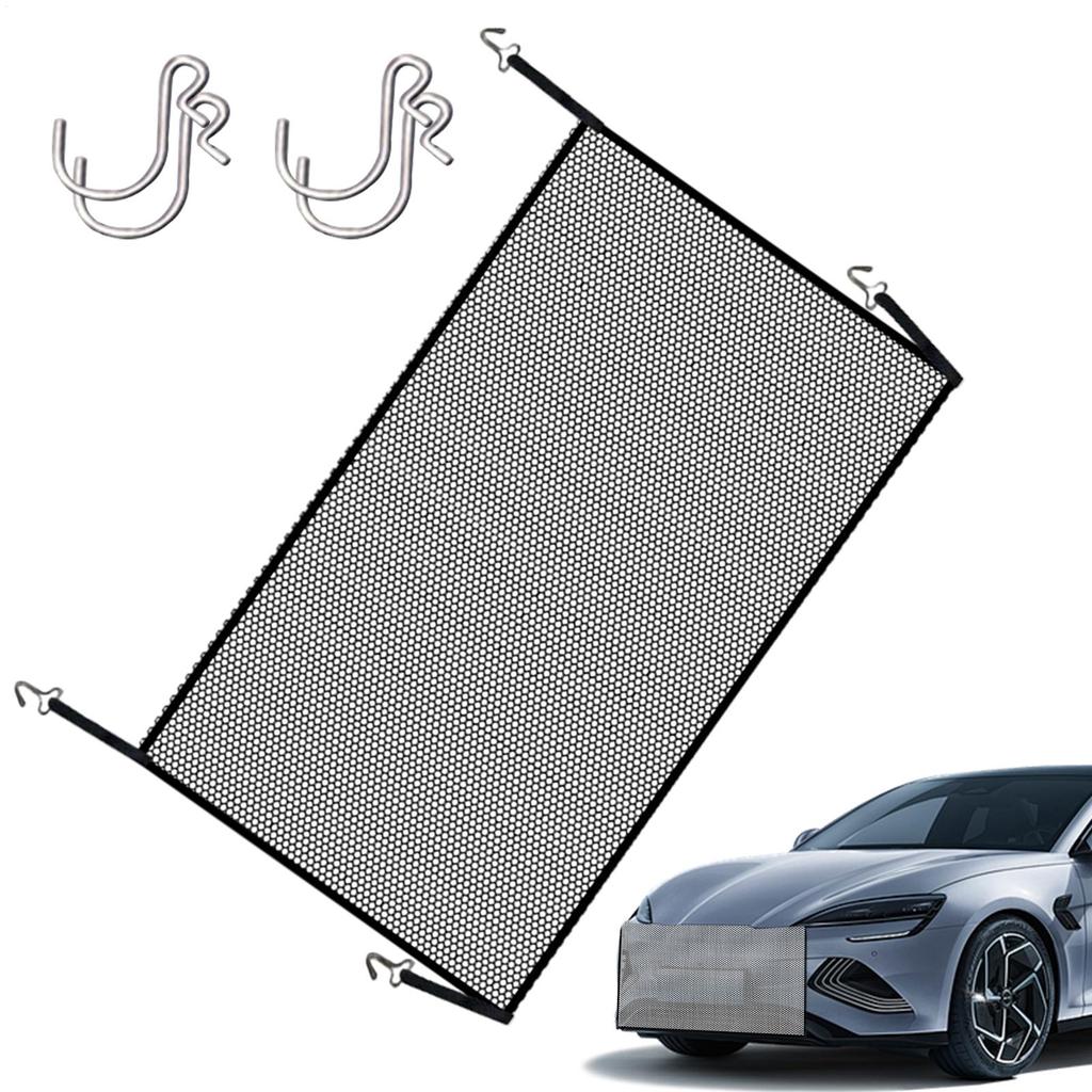 Universal Automotive Water Tank Protective Net Foldable Car Front Mesh Prevent Engine Hood Damage Stones Leaves Resistant Net