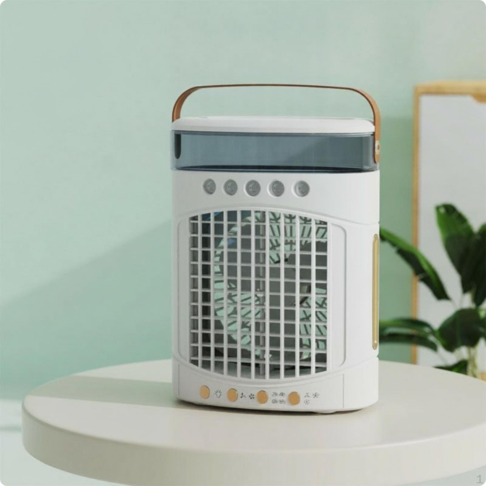 Desktop Humidifying Fan Water Reservoir Guard Grille Mini Air Chiller for Desk White Usb White Usb