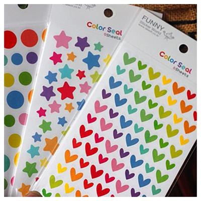 6 גיליונות/חבילה מדבקות צבעוניות צעצוע מצחיק לילדים יומן נייר יומן אלבום הדבקות מדבקת מחשב נייד דקורטיבית קלאסית