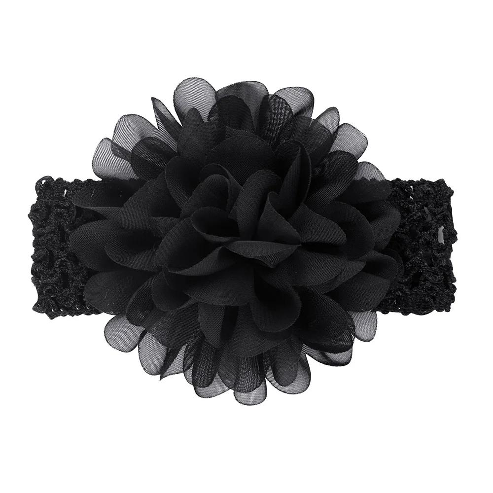1Pieces Baby Girls Headbands Chiffon Big Flower Soft Strecth Hair Band Hair Accessories for Baby Girls Newborns Infants Toddlers