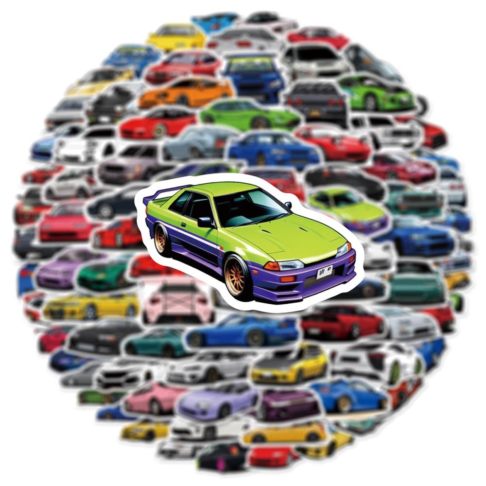 10/30/50/100pcs Retrofit Racing Car Cartoon Stickers Waterproof Graffiti Luggage Guitar Laptop Cool Sticker Vintage Decals